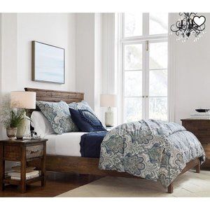New Pottery Barn Jordana Paisley Euro Shams 26" x 26" Blue Multi